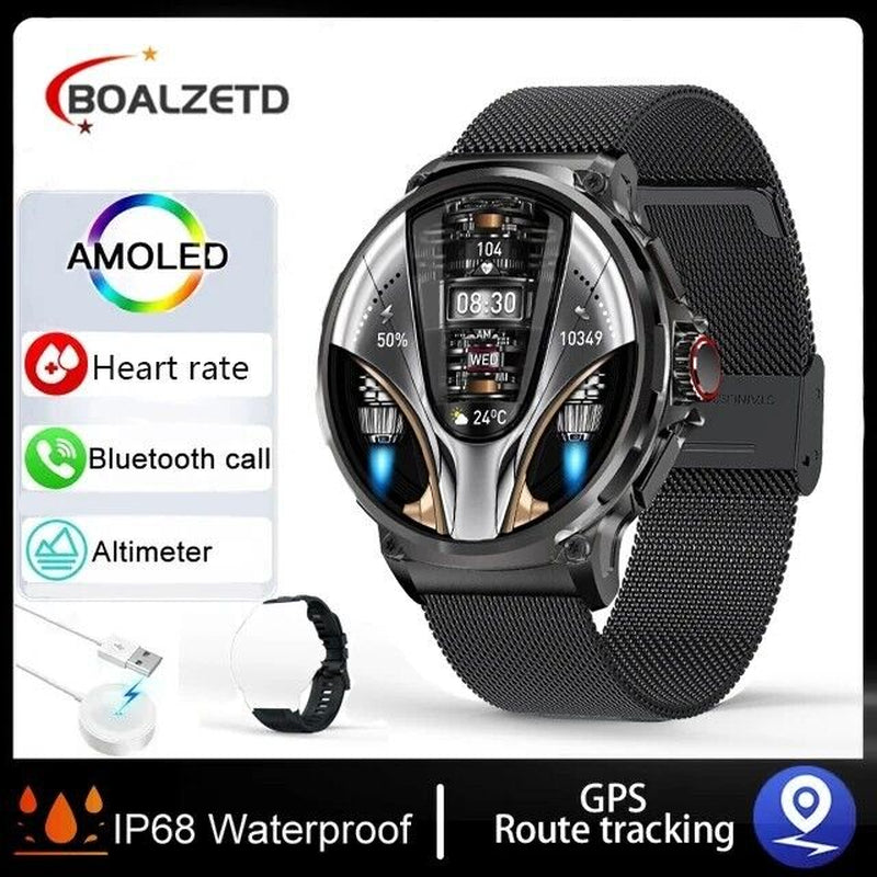 1.85" Ultra HD Smartwatch GPS Bluetooth Call Health Monitoring Watch Gym Gift